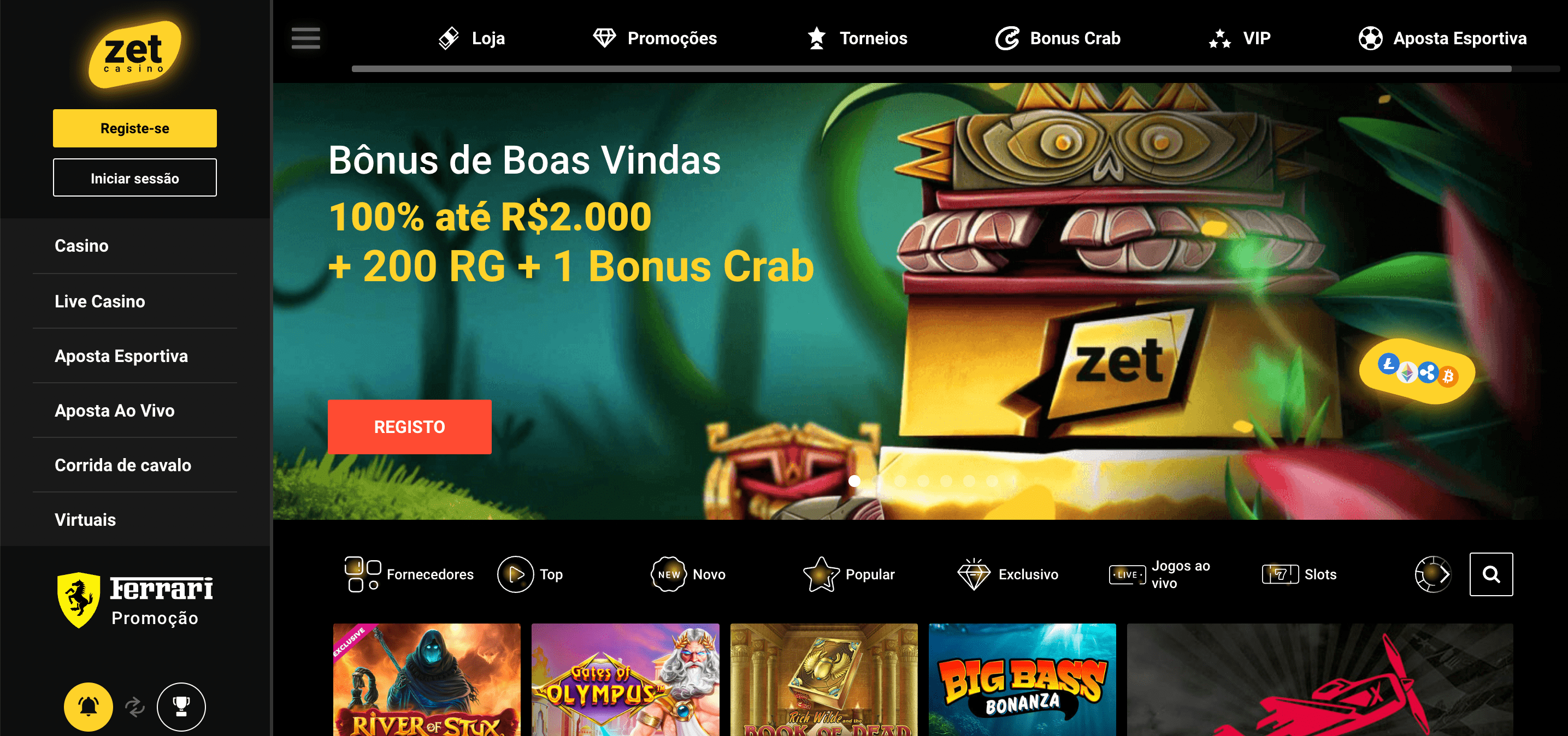 ZetCasino Homepage