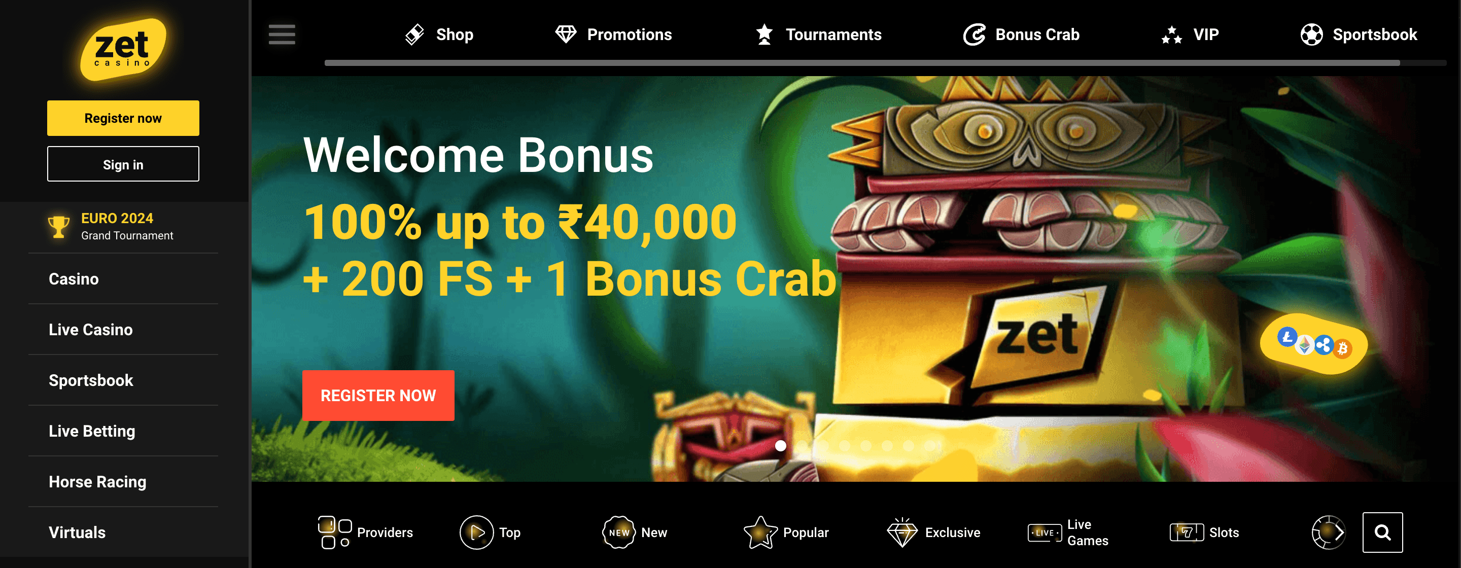 ZetCasino Homepage